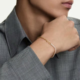 Swarovski Matrix bracelet Round cut, White, 18K gold finish 5753925