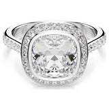 Swarovski Una Angelic halo ring Cushion cut, White, Rhodium plated. 5758472