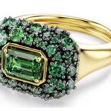 Swarovski Sublima cocktail ring Octagon cut, Green, 18K gold finish 5759921