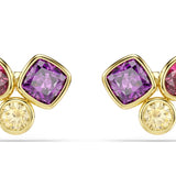 Swarovski Imber stud earrings Mixed cuts, Multicolored, 18K gold finish 5760019