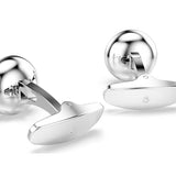 Swarovski Una Angelic cufflinks Round cut, White, Rhodium plated 5761046