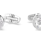 Swarovski Una Angelic cufflinks Round cut, White, Rhodium plated 5761046