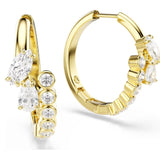 Swarovski Mesmera hoop earrings Mixed cuts, White, 18K gold finish 5761975