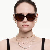 Swarovski Mesmera hoop earrings Mixed cuts, White, 18K gold finish 5761975
