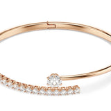 Swarovski Matrix bangle Round cut, White, 18K rose gold finish 5763819