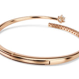 Swarovski Matrix bangle Round cut, White, 18K rose gold finish 5763819