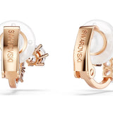 Swarovski Matrix clip earrings Round cut, White, 18K rose gold finish 5763822