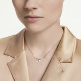 Swarovski Matrix necklace Round cut, White, 18K rose gold finish 5763823