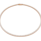 Swarovski Matrix Tennis necklace Round cut, White, 18K rose gold finish 5764194