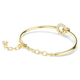 Swarovski Dextera bangle Round cut, White, Gold-tone plated. 5743568