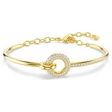 Swarovski Dextera bangle Round cut, White, Gold-tone plated. 5743568