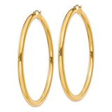 Quality Gold 14K Yellow Gold Hoop Earrings – 65mm x 4mm (Model T955)