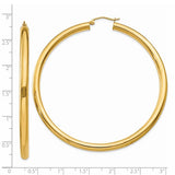 Quality Gold 14K Yellow Gold Hoop Earrings – 65mm x 4mm (Model T955)