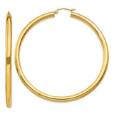 Quality Gold 14K Yellow Gold Hoop Earrings – 65mm x 4mm (Model T955)