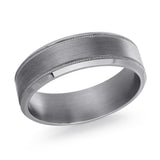 Tantalum Band Satin FInish Milgrain And Beveled Edges