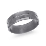 Tantalum Band Small Grove Line Satin Finish Beveled Edges