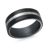 Tantalum And Carbon Fibre Band With Satin Edges