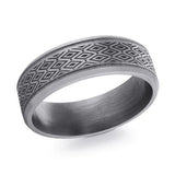 Tantalum Band Engraved Diamond Pattern