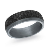 Tantalum And Carbon Fibre Band Raised Diamond Pattern