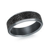 Tantalum And Carbon Fibre Band Wavy