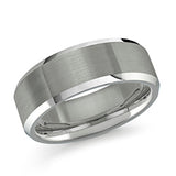 Tungsten Band Brushed Finish Beveled Edges