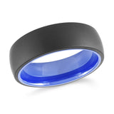 Tungsten Band With Matte Finish And Blue Inside