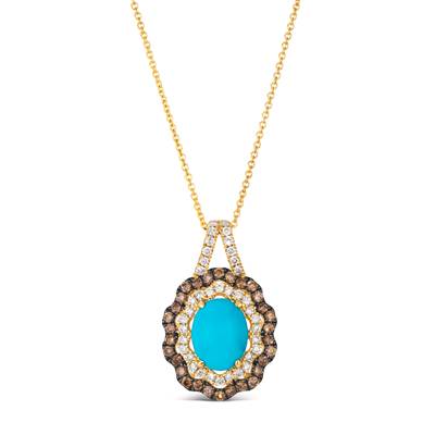 Le Vian - Robins Egg Blue Turquise Halo Necklace