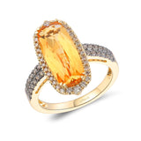 14K Yellow Gold .55 Diamond, 3.60ct Citrine Ring