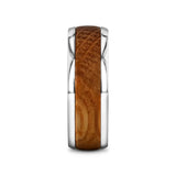 Thorsten TWBF-7053 STAVE Titanium Men’s Wedding Band – 8mm Whiskey Barrel Inlay, Domed Polished Edges, Size 9.5