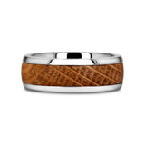 Thorsten TWBF-7053 STAVE Titanium Men’s Wedding Band – 8mm Whiskey Barrel Inlay, Domed Polished Edges, Size 9.5