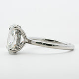 Platinum 3 Carat Oval Hidden Halo Lab Diamond Engagement Ring