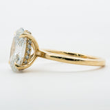 14KY 4 1/6cttw OV LAB DIA Hidden Halo Engagement Ring