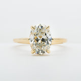 14KY 3 1/8cttw OV LAB DIA Hidden Halo Engagement Ring