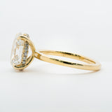 14KY 3 1/8cttw OV LAB DIA Hidden Halo Engagement Ring