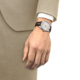 Tissot Visodate 39mm Powermatic 80 – Silver Dial Brown Leather Strap (Model T1574071603100)