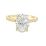 2CT Oval Lab Grown Hidden Halo Diamond Engagement Ring
