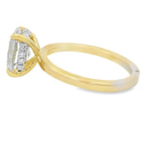 2CT Oval Lab Grown Hidden Halo Diamond Engagement Ring