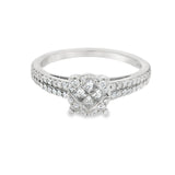 White Gold Quad Diamond Engagement Ring