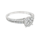 White Gold Quad Diamond Engagement Ring