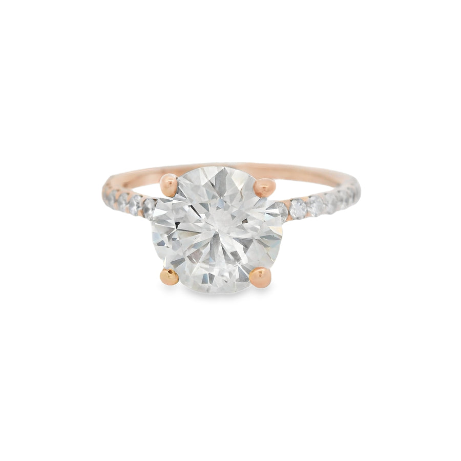 2 1/2CTW Rose Gold Pave Engagement Ring - Lab Grown