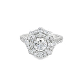 18KT Forever Mark Double Halo Center Of My Univers Ring