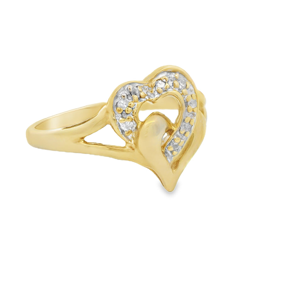 Yellow Gold Double Heart Engagement Ring