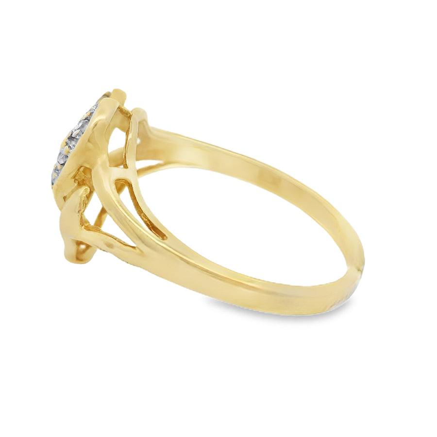 Yellow Gold Double Heart Engagement Ring