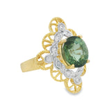 Estate Green Tourmaline An Diamond Cocktail Ring