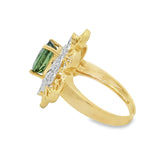 Estate Green Tourmaline An Diamond Cocktail Ring