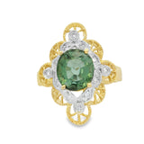 Estate Green Tourmaline An Diamond Cocktail Ring