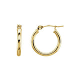Stuller 20270:163841:P Hoop Earrings – 14K Yellow Gold, 15 mm Polished Tube Design