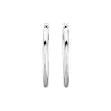 Stuller 20270:6000:P 14K White Gold 25mm Hoop Earrings – Polished Tube Design