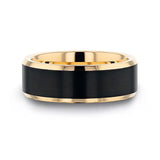 Thorsten Gatson W5969-GPBT 8mm Tungsten Carbide Ring – Gold Plated Beveled Edges