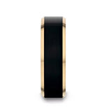Thorsten Gatson W5969-GPBT 8mm Tungsten Carbide Ring – Gold Plated Beveled Edges
